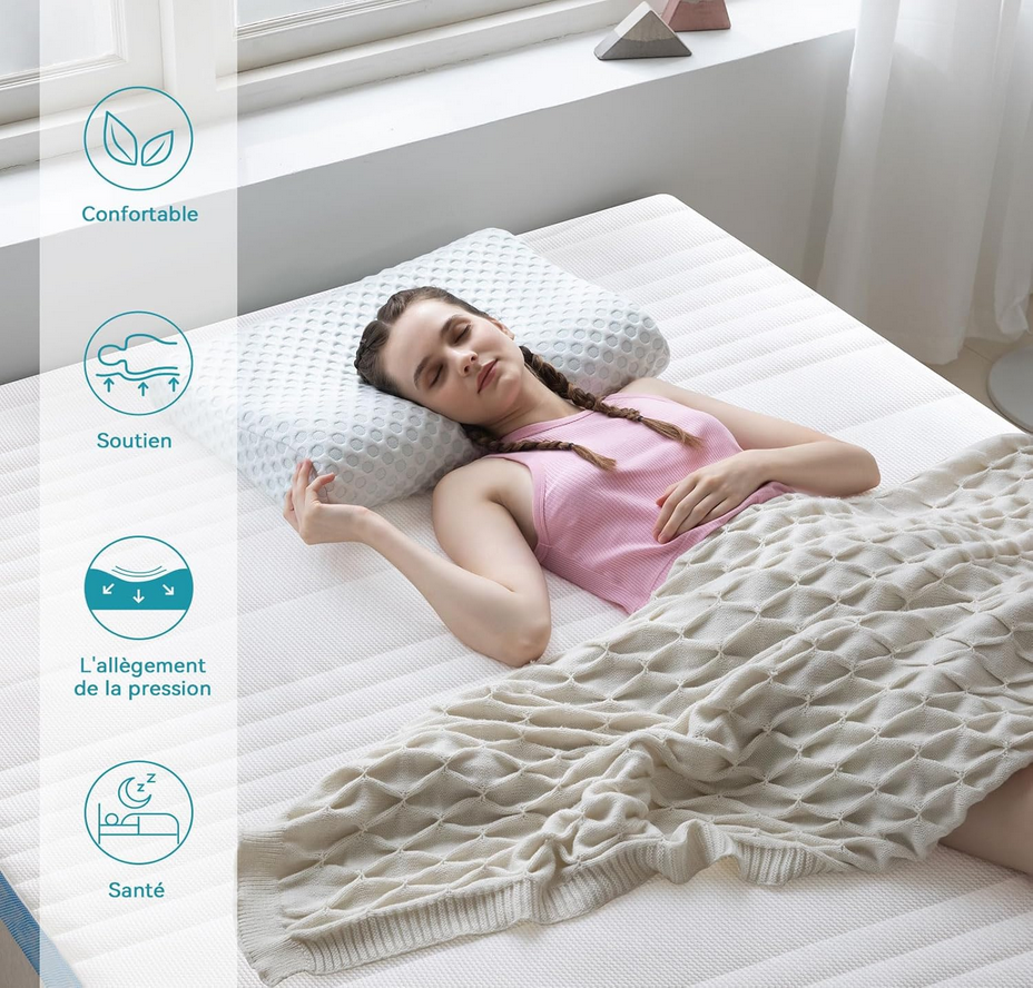 Surmatelas à mémoire de forme avec sangles